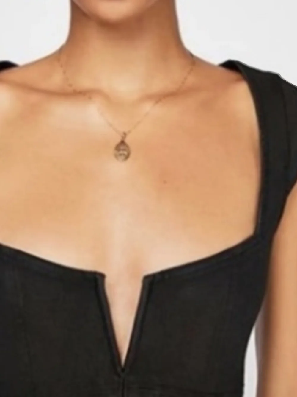 (NWT) Free People Liam Denim Mini Dress In Black